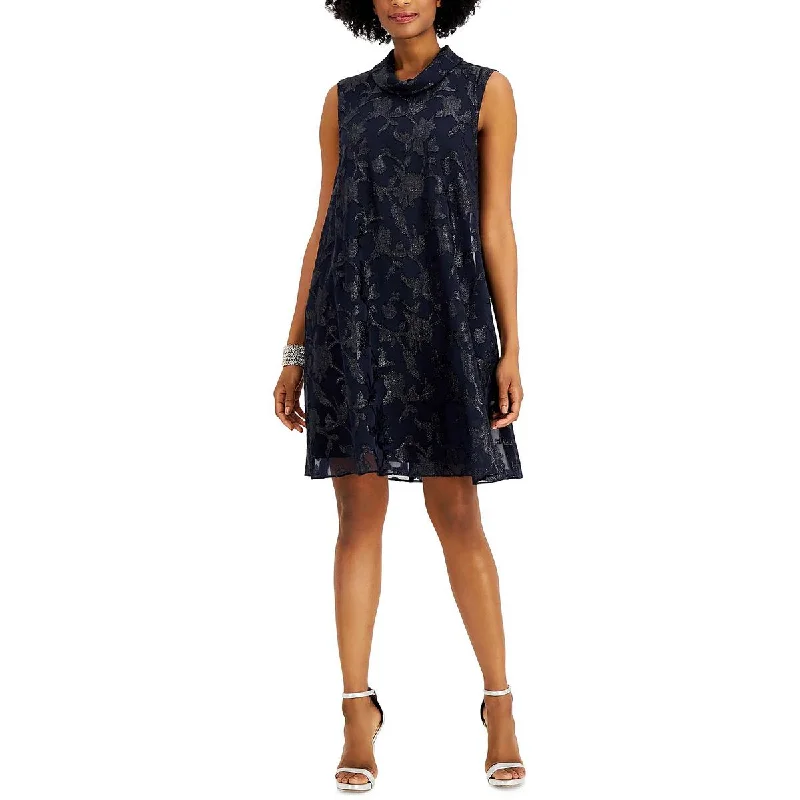 Womens Cowlneck Jacquard Cocktail and Party Dress Tunics Sophisticated sleek