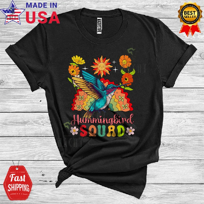Hummingbird Squad Funny Bird Lover Women Girl Floral Flower Rainbow Sun T-Shirt Terry Blend Velvet Blend Canvas Blend