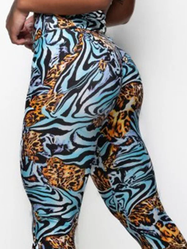 Quick-Drying Yoga Running Sports Print Leopard Leggings Comfortable Cold Weather Leggings