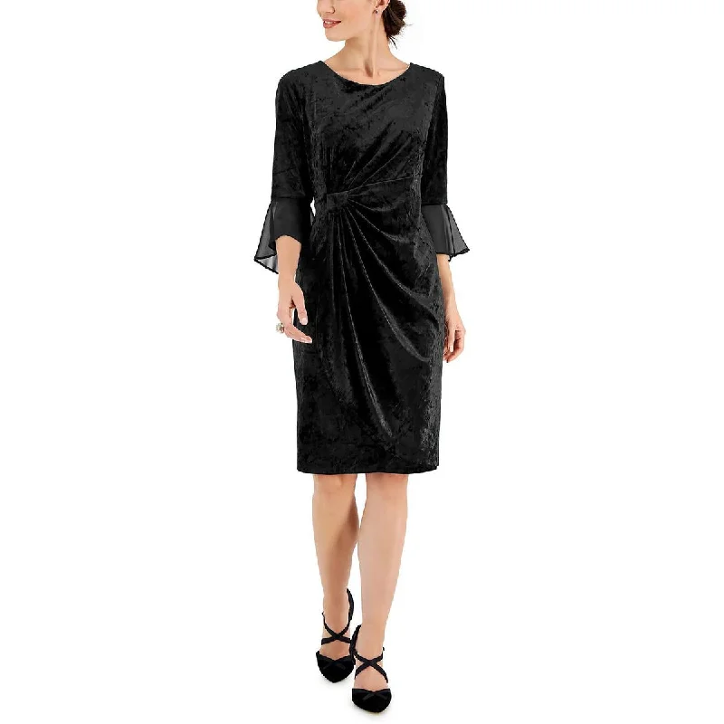 Womens Velvet Midi Cocktail and Party Dress Tunics Trendy modern