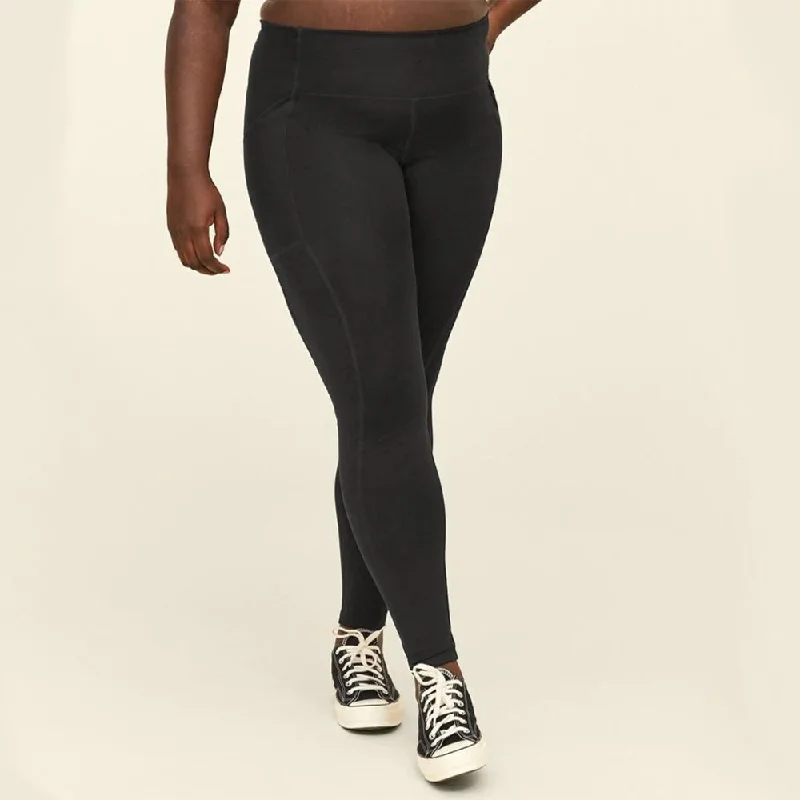 High Rise Compressive Pocket Legging 23.75" (Black) Cozy Full-Length Workout Leggings