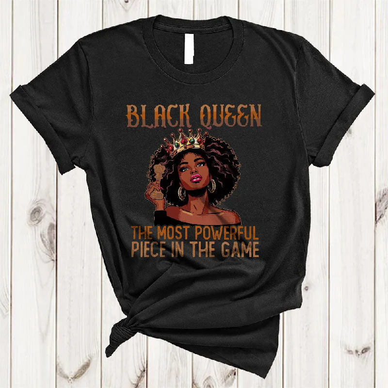 Black Queen Definition Powerful Piece In The Game, Cute Chess Player African, Women Melanin T-Shirt Cashmere Blend Cotton Blend Poly Blend