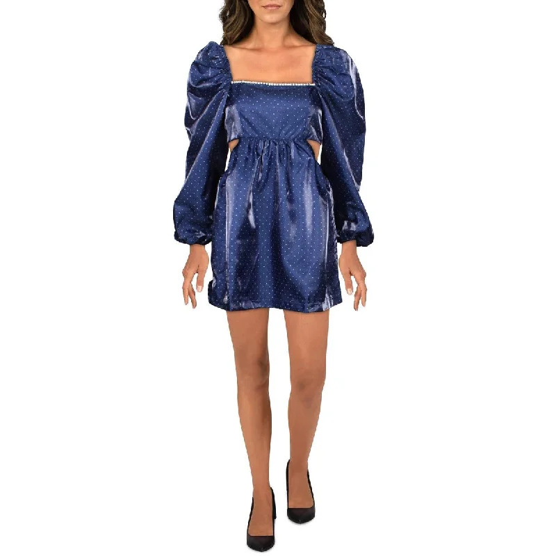 Juniors Womens Rhinestone Mini Cocktail and Party Dress Tunics Chic elegant