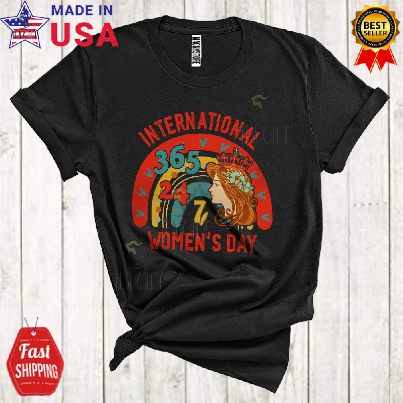 International Women's Day Cool Cute Women's Day Queen Princess Lady Rainbow Family Lover T-Shirt Houndstooth Herringbone Solid