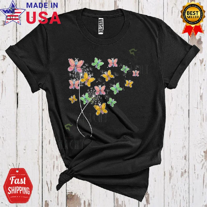 Dandelion Butterfly Cute Funny Flower Collection Women Insect Animal Lover T-Shirt Silk Blend Satin Velvet
