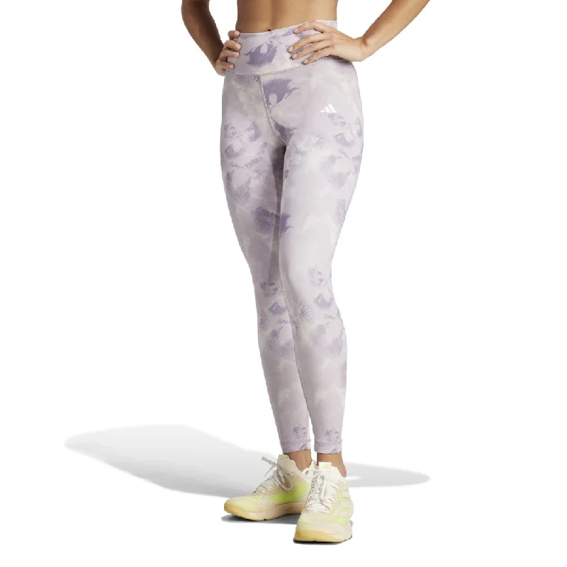 Train Essentials AOP Flower Tie-Dye Leggings Fashionable Leather-Look Leggings