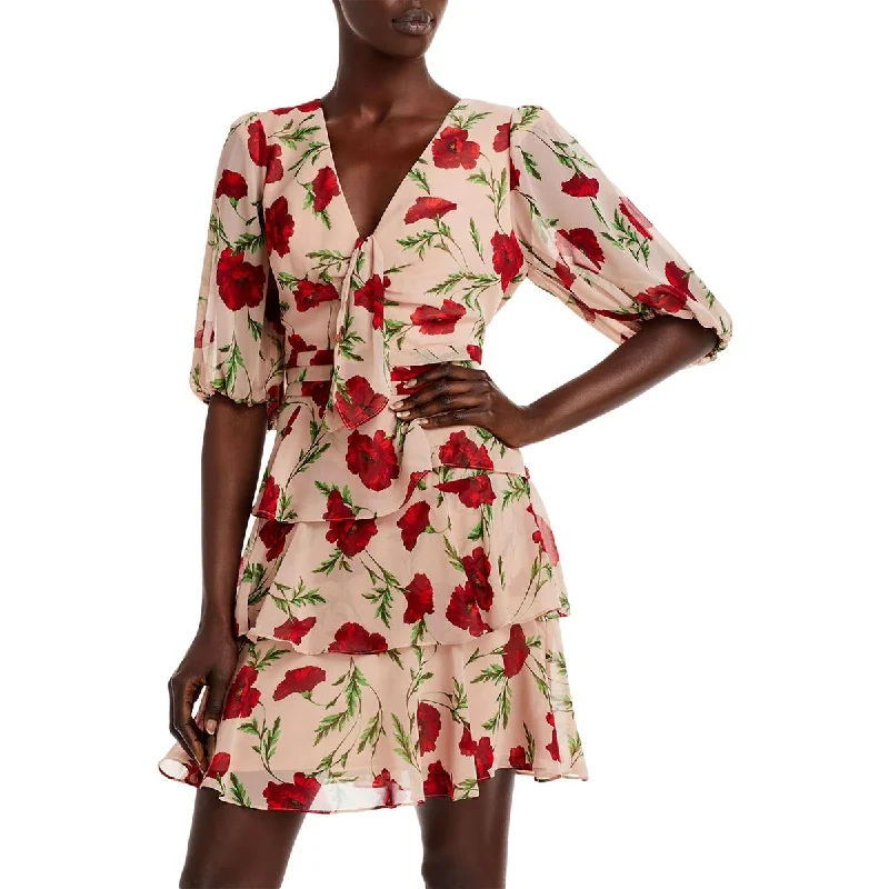 Womens Sheer Mini Cocktail and Party Dress Tunics Versatile functional