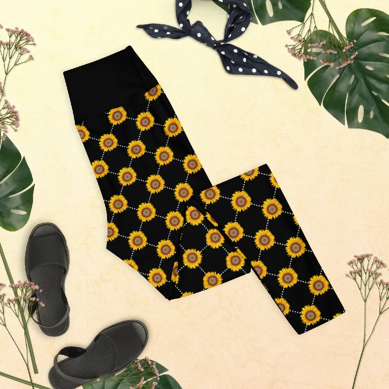 Sunflower Leggings Comfortable Tummy Shaping Leggings