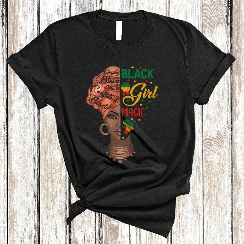 Black Girl Magic, Amazing Black History Month Proud African American Women, Strong Hand T-Shirt Graphic T-Shirt Round Neck Polyester