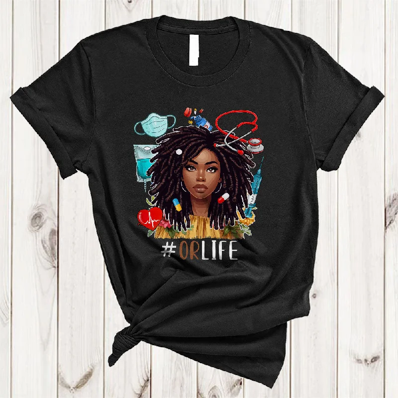 OR Life, Wonderful Black History Afro Women Hair Nurse Tools, Matching Nursing Nurse Group T-Shirt Machine Wash Dry Clean Hand Wash