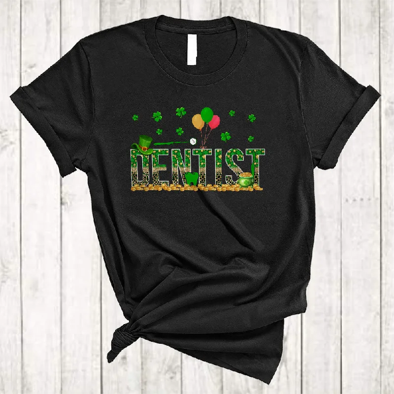 Dentist, Awesome St. Patrick's Day Leopard Shamrocks, Matching Girls Women Family Group T-Shirt Rayon Fabric Velvet Fabric Corduroy Fabric
