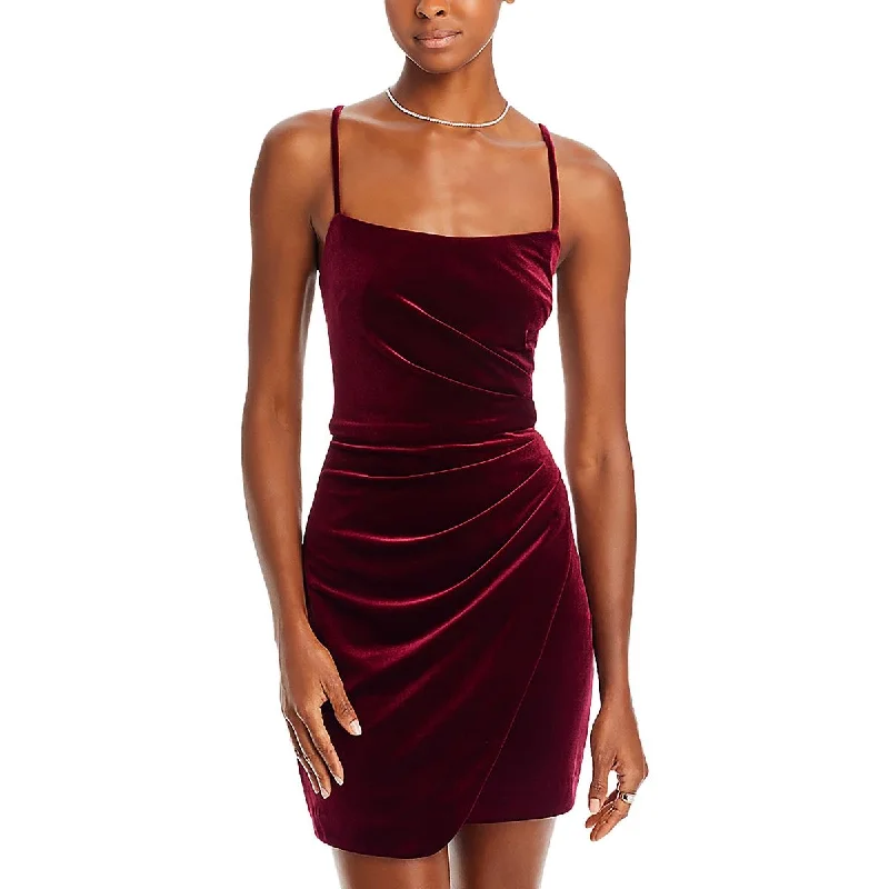 Womens Velvet Ruched Cocktail and Party Dress Tunics Favorite customer