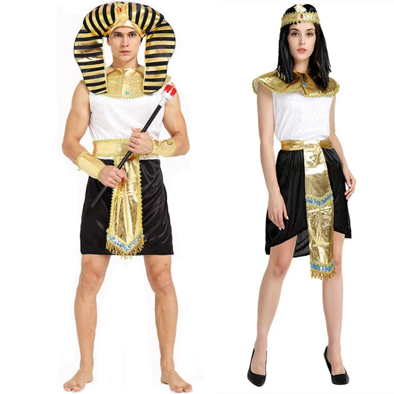 Halloween Costume Couples Costumes Sexy Women Men Egyptian Pharaoh Cleopatra Cosplay Exotic Stage Party Dress Tunics Long Elegant