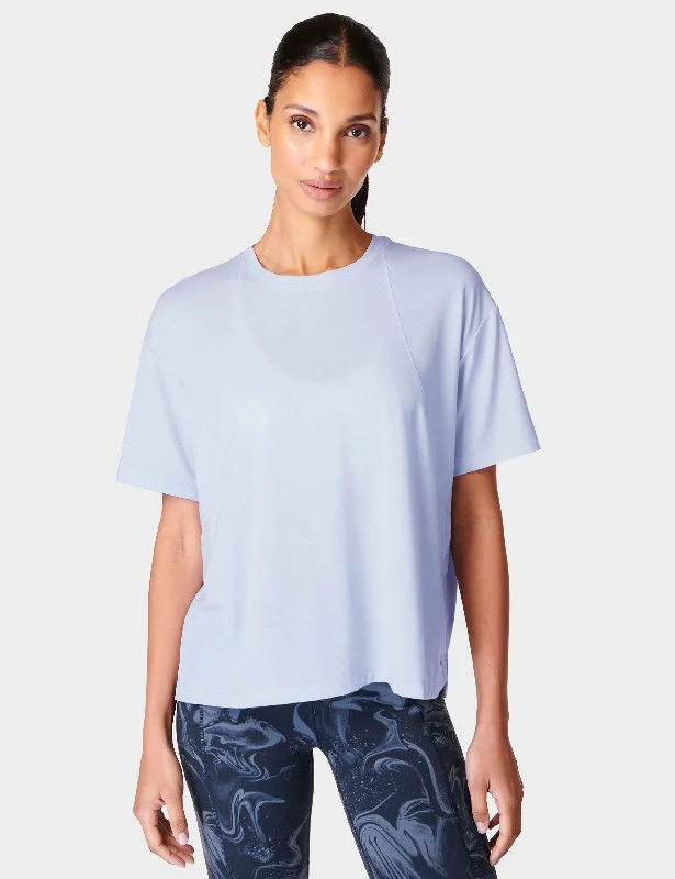 Soft Flow Studio T-Shirt - Salt Blue Mesh Blend Leather Blend Suede Blend