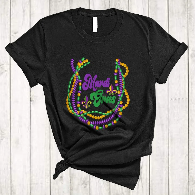 Mardi Gras, Joyful Mardi Gras Beads Necklace Lover, Women Girl Mardi Gras Parade Group T-Shirt Terry Blend Velvet Blend Canvas Blend