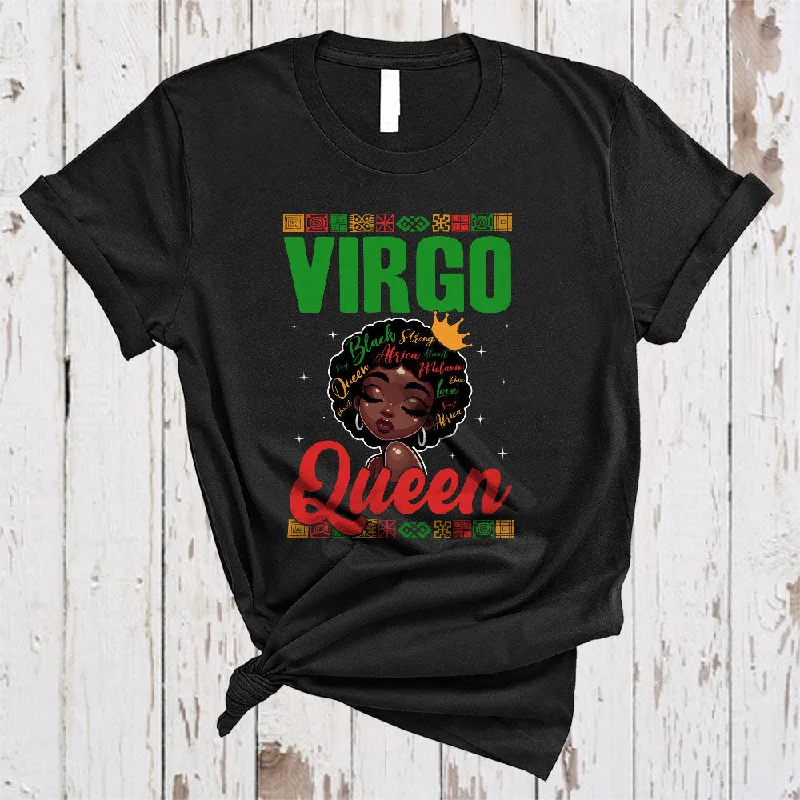 Virgo Queen, Amazing Birthday Afro Black African American Women, Black History Month Zodiac T-Shirt Terry Blend Velvet Blend Canvas Blend