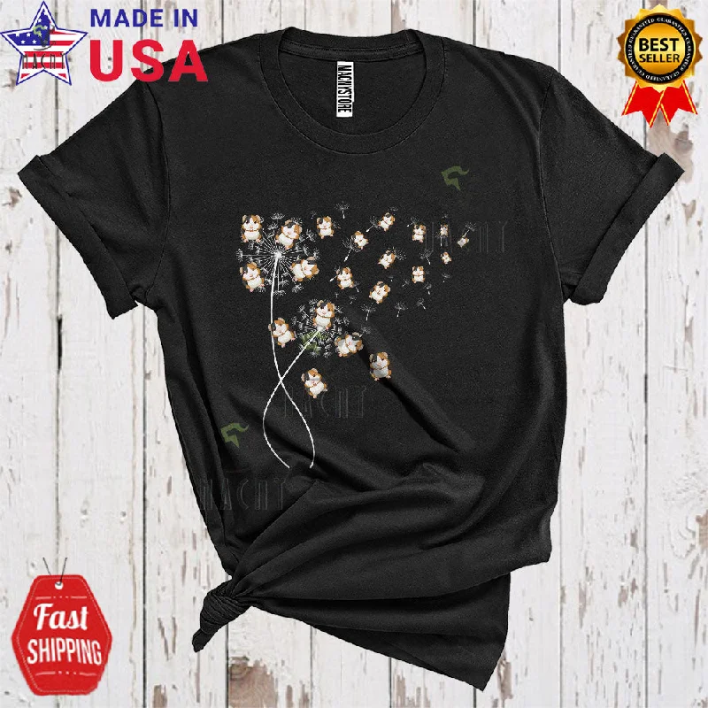 Dandelion Guinea Pig Cute Funny Flower Collection Women Wild Animal Lover T-Shirt Beaded Sequined Faux Fur
