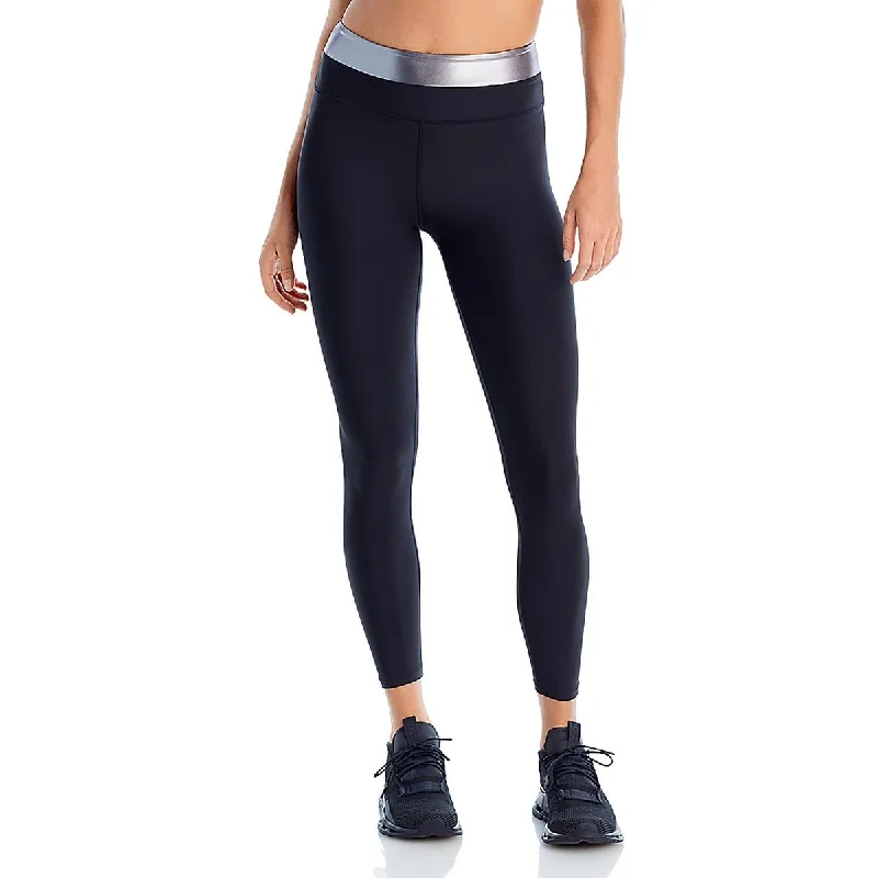 Womens High Rise Gym Athletic Leggings Classic Solid Color Leggings