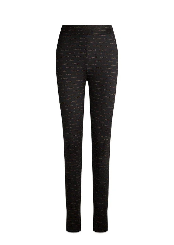 Comfy Leggings - Black/Brown Elegant Printed Leggings with Pockets