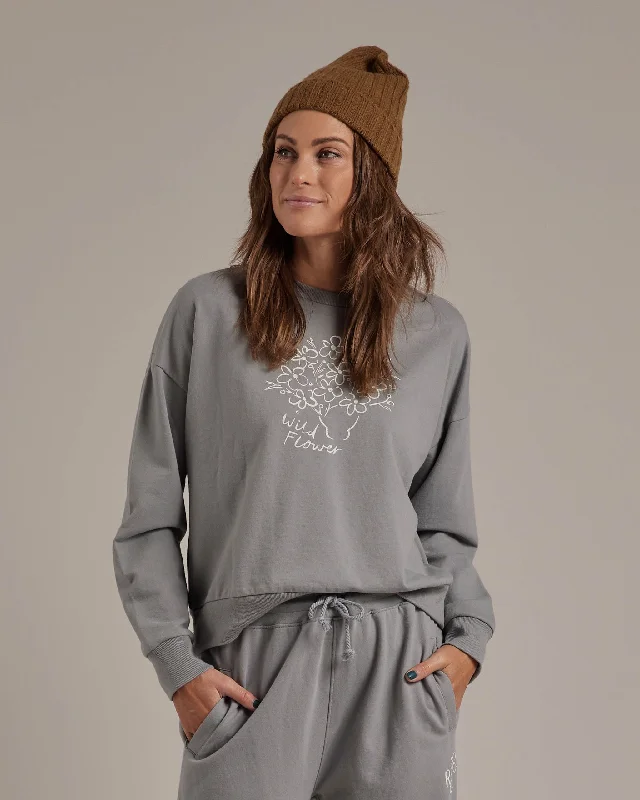 Women's Sweatshirt in Wildflower Hoodie with Rhinestones Sparkly Elegant