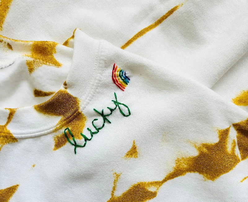 Gold Lucky Sweatshirt Hoodie with Mesh Breathable Sporty