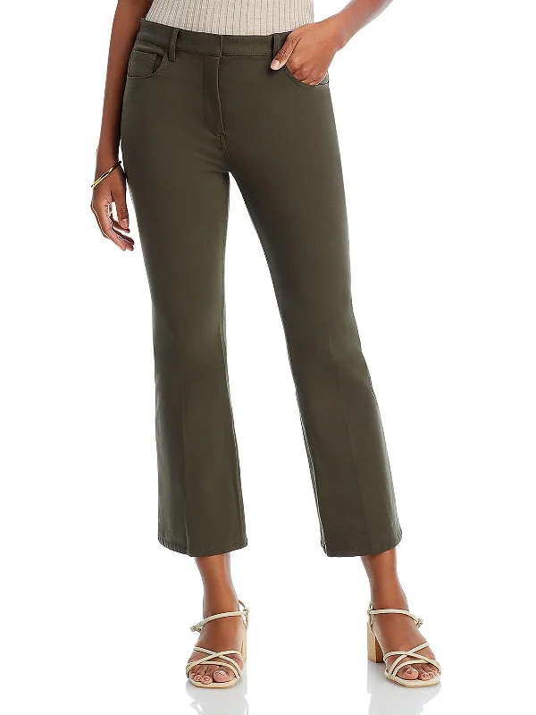 Womens High Rise Solid Wide Leg Pants Cozy Full-Length Pants