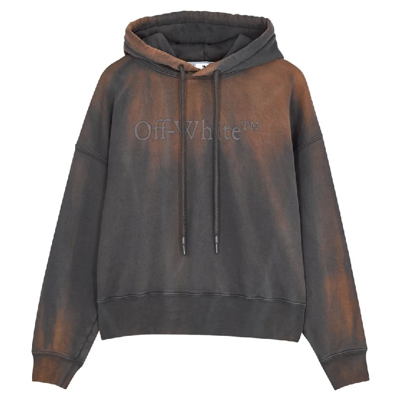 Off-White Laundry Brown Hoodie Hoodie with Toggle Buttons Decorative Unique