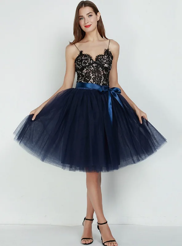7 Layers Navy Blue Tulle Tutu Skirt denim skirt durable
