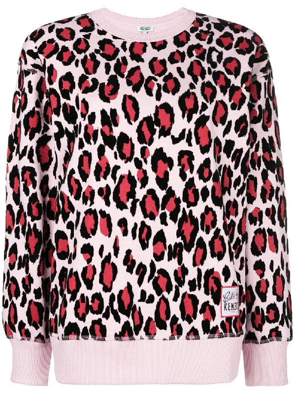 leopard print sweatshirt Hoodie with Fur Luxurious Winter