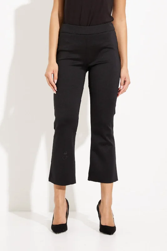 Women's Joseph Ribkoff | Clean Front Flare Cropped Pant | Black Soft Wool Pants