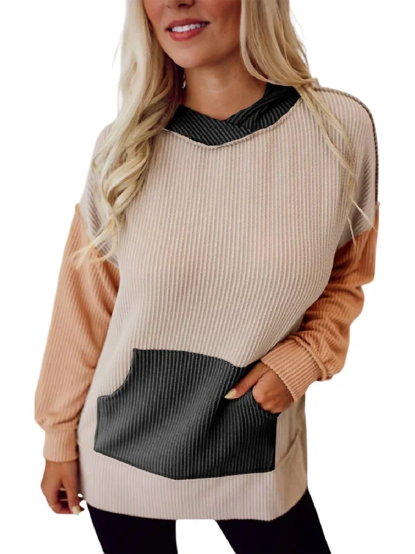 Luxe Neutral Hoodie In Beige Hoodie with Longline Fit Extended Stylish