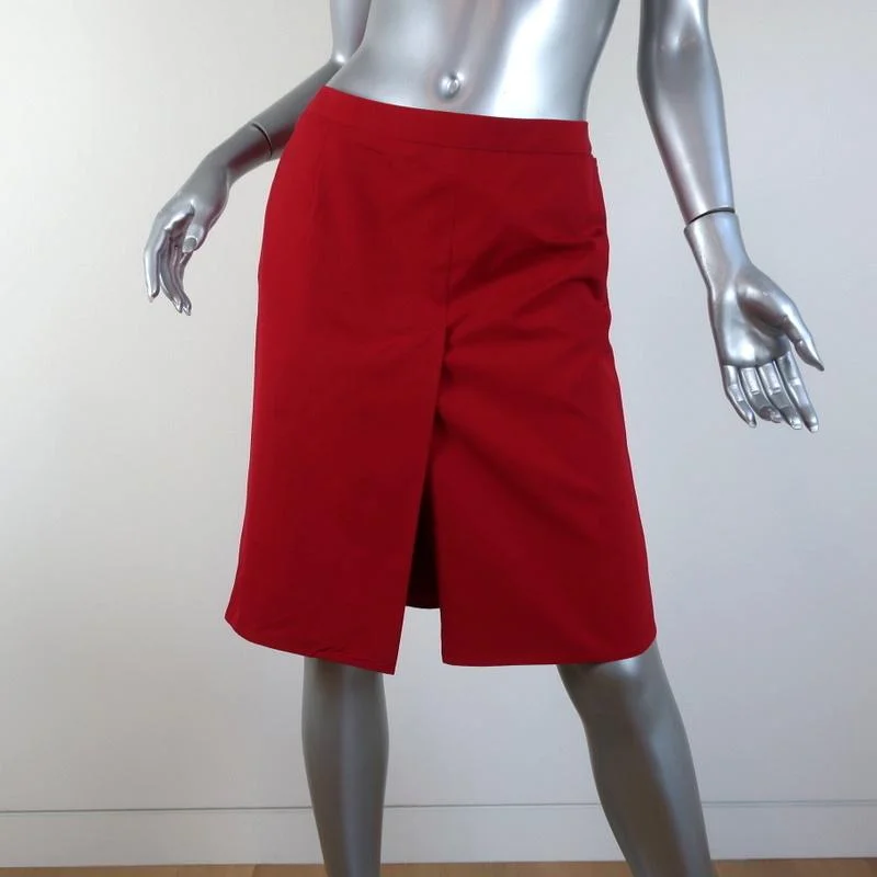 Costume National Skirt Red Cotton-Blend Size 40 silk skirt luxurious