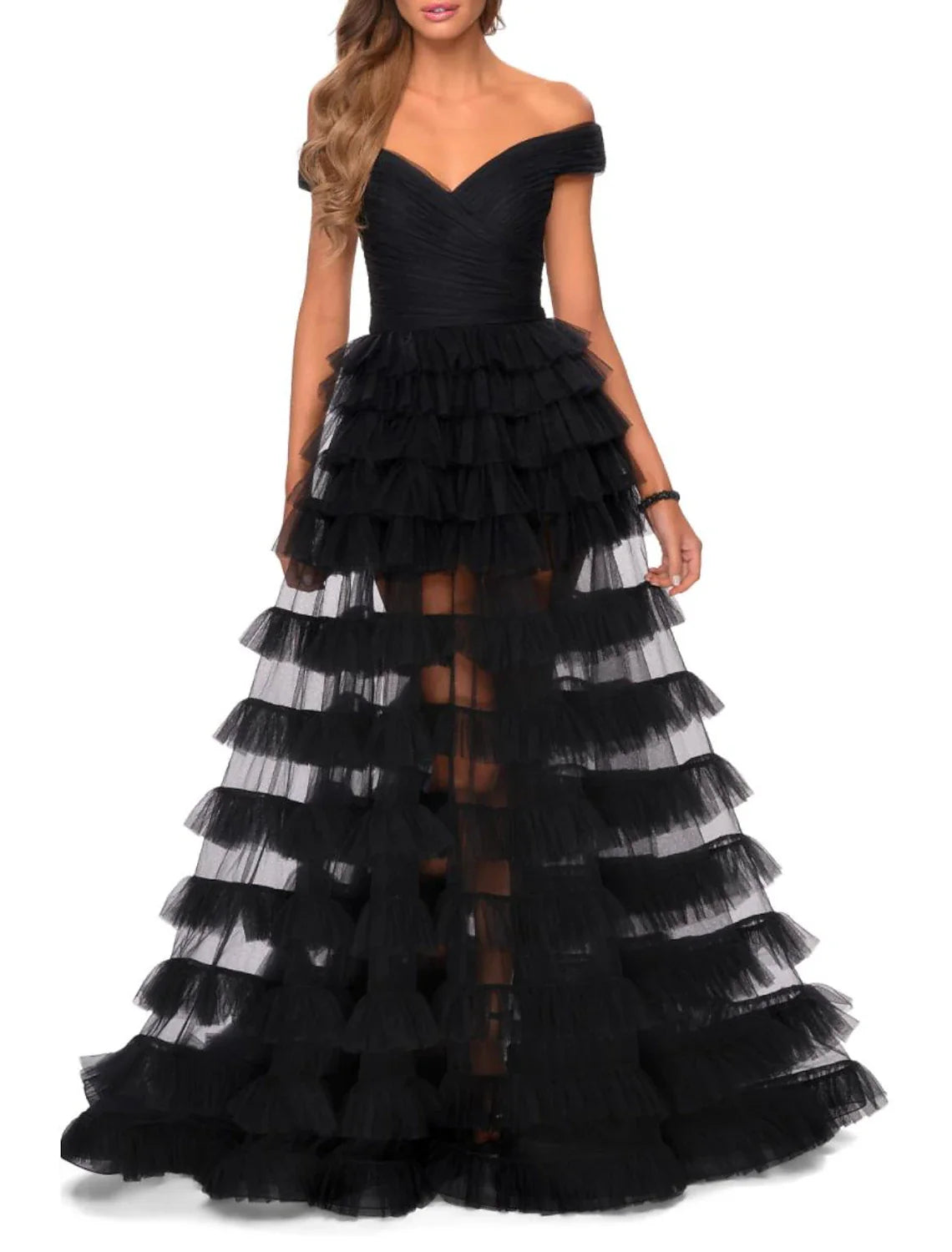 Ball Gown Party Dress Prom Dresses Tiered Plisse Dress Masquerade Prom Sweep / Brush Train Sleeveless Sweetheart Tulle V Back with Pure Color Tunics Occasion special