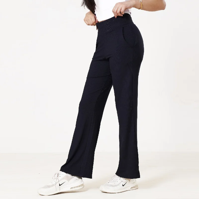 Tf-Navy Everyday Exclusive Ribbed Pants Casual Plaid Pants