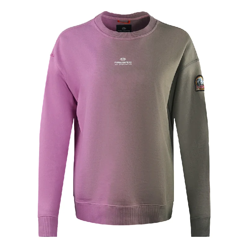 Parajumpers Augusta Shaded Purple Grey Sweatshirt Hoodie with Hem Contrast Bold Stylish