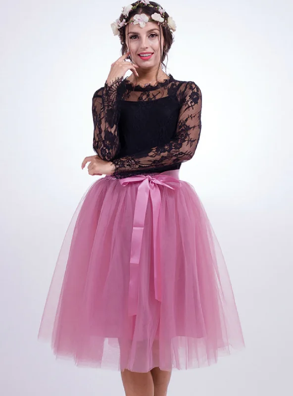 Rubber Red Gauze Belt Puff Tulle Skirt leather skirt bold