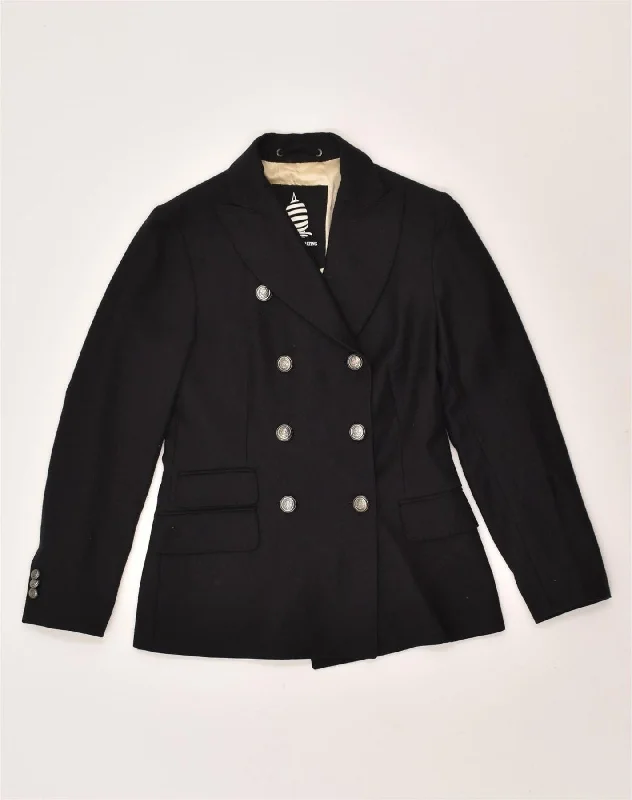 MARINA YACHTING Womens Double Breasted Blazer Jacket IT 40 Small Black Mesh Jacket Canvas Jacket Denim Jacket