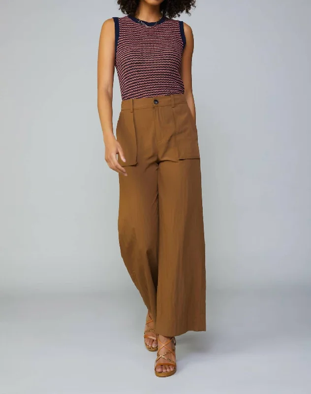 Pocket Detail Cargo Pant In Cocoa Chic Black Leggings