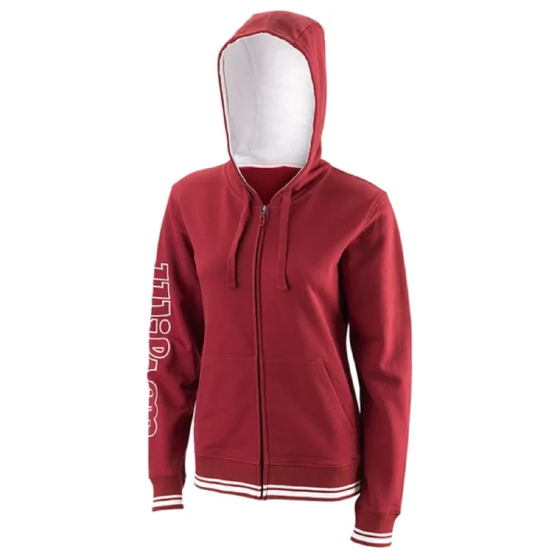 Wilson Team II Full Zip Hooded Jacket - Team Cardinal Front Pockets Side Pockets Patch Pockets
