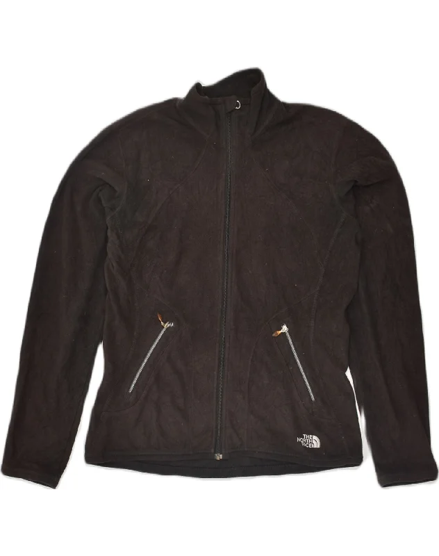 THE NORTH FACE Womens Fleece Jacket UK 10 Small Black Embroidered Jacket Appliqued Jacket Beaded Jacket