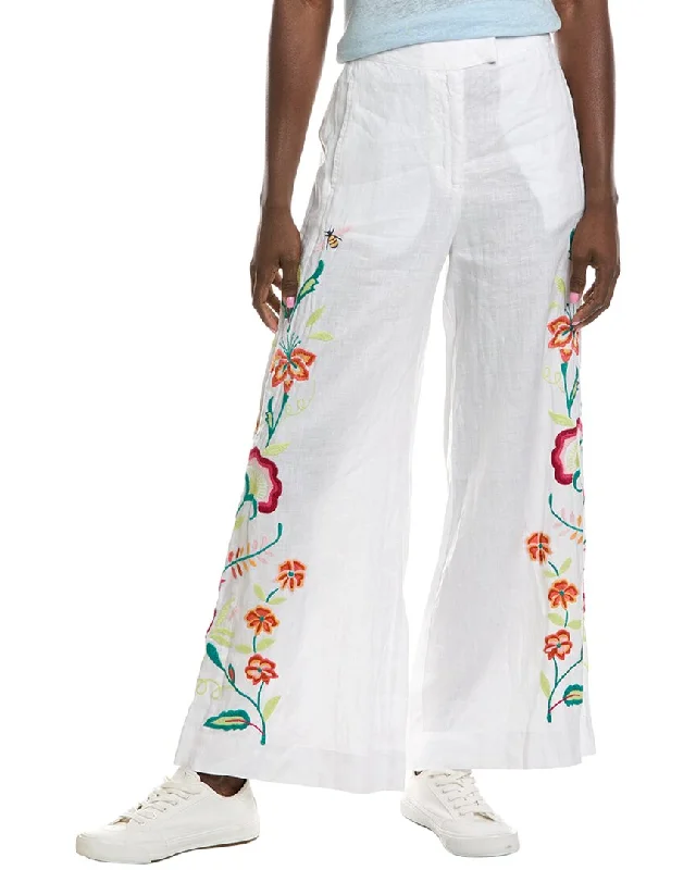 Johnny Was Averi Wide Leg Linen Pant Elegant Wool Trousers