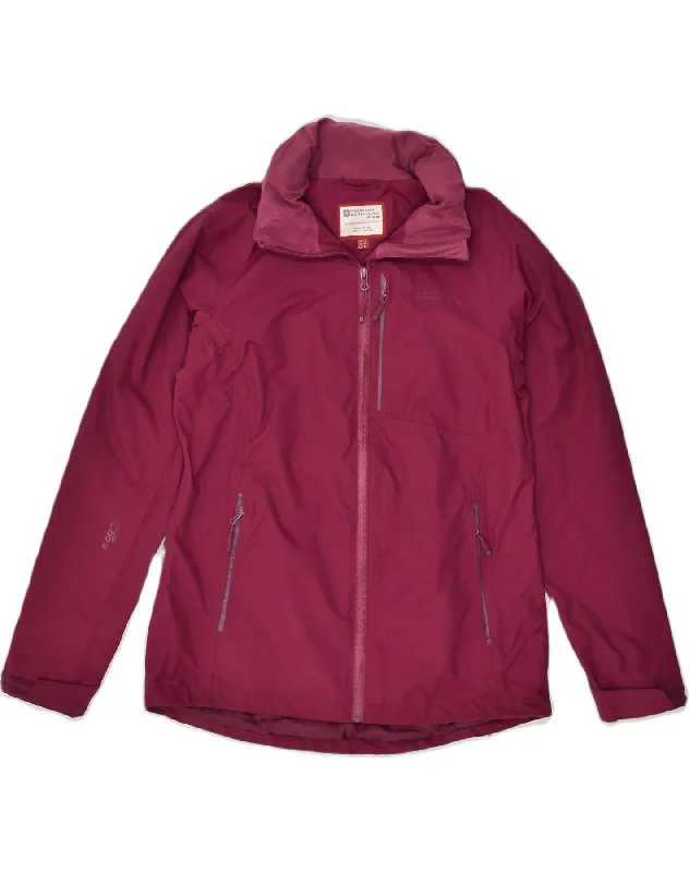 MOUNTAIN WAREHOUSE Womens Hooded Rain Jacket UK 12 Medium  Pink Nylon Rayon Fabric Velvet Fabric Corduroy Fabric