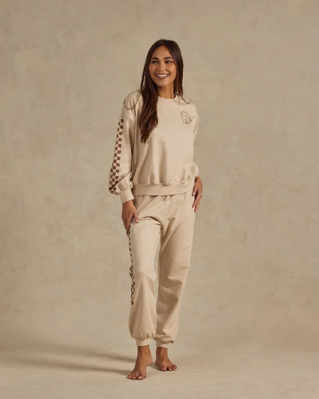 Rylee & Cru Women's Relaxed Sweatshirt in Skate of Mind Hoodie with Stripes Bold Sporty