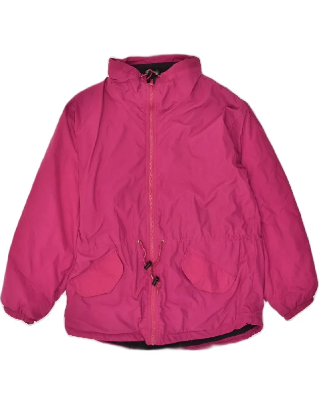WOOLRICH Womens Windbreaker Jacket UK 16 Large Pink Nylon Wool Jacket Cashmere Jacket Tweed Jacket