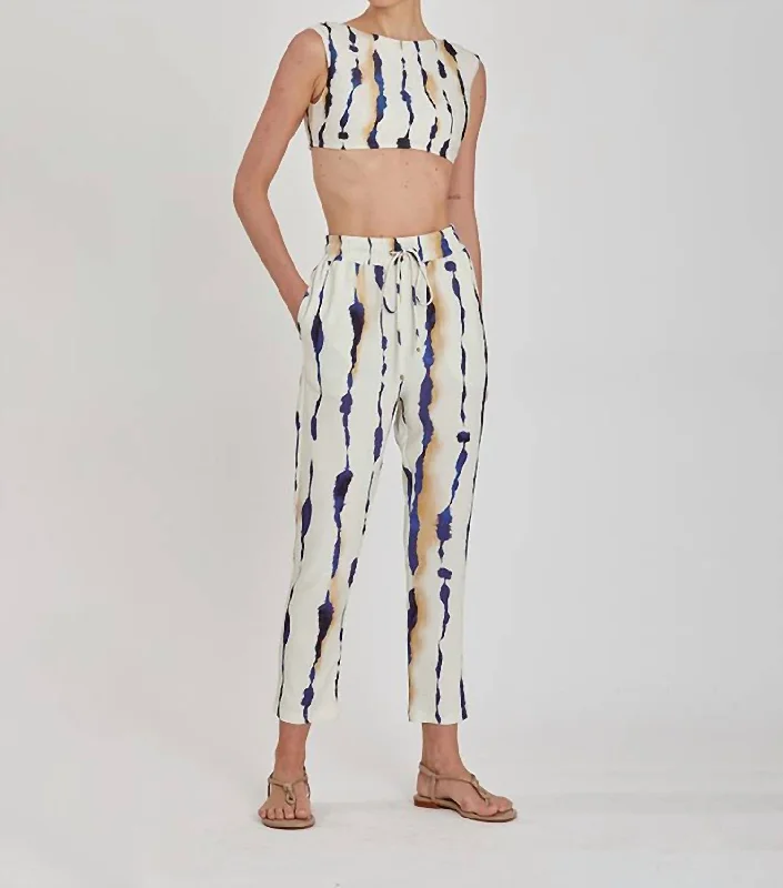 Elastic Waist Band Pants In Dune Classic Pleated Pants