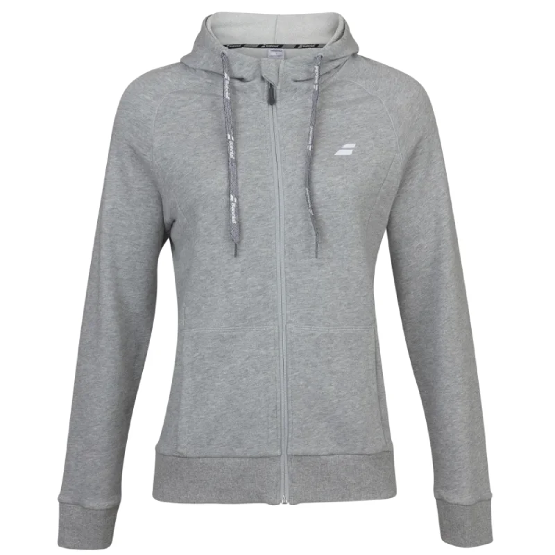 Babolat Exercise Women Hood Jacket - High Rise Hthr Rayon Fabric Velvet Fabric Corduroy Fabric