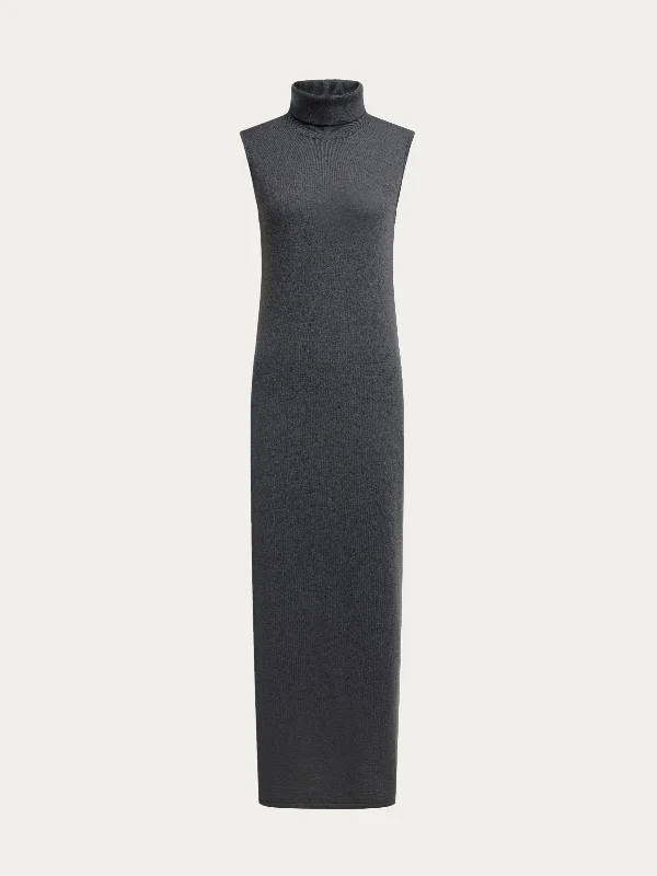 Wool-cashmere dress empire Waist empire