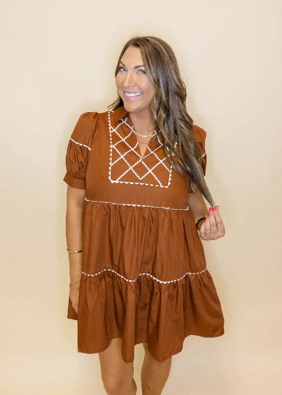 Camel Ric Rak Detail Dress Tunics Prom sequined