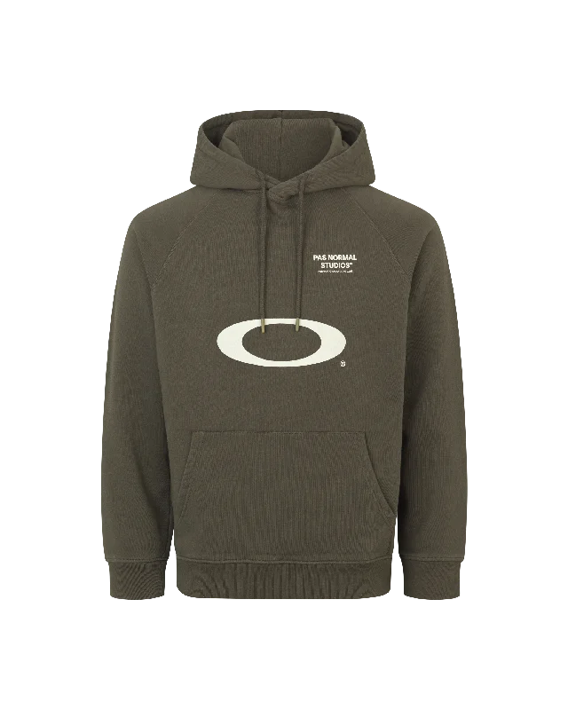 Oakley Off-Race Hoodie - Black Olive Hoodie with Button Placket Classic Preppy
