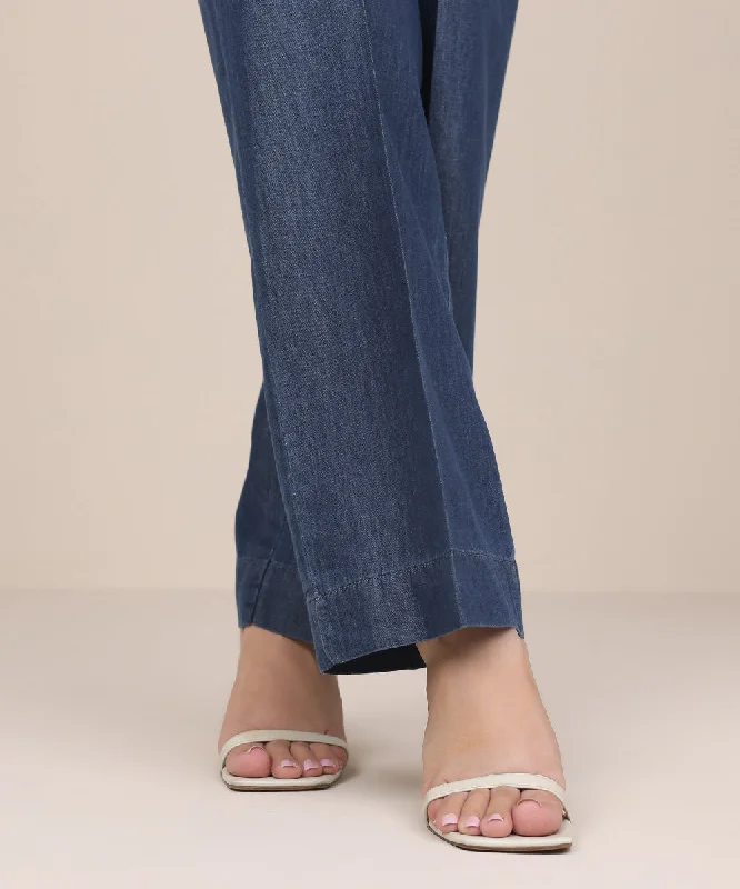 Denim Straight Pants Chic Capri Pants